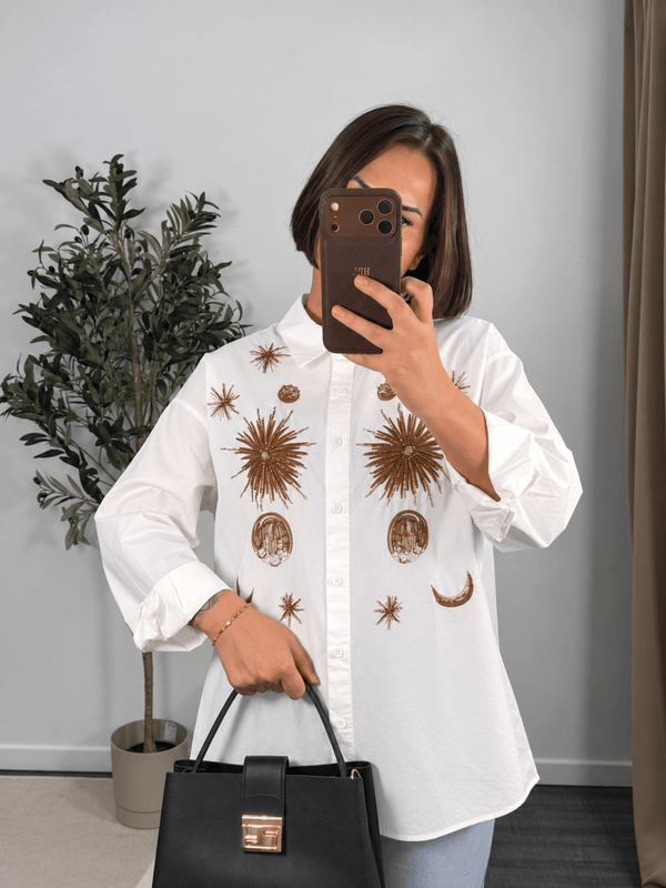 Chemise blanche brodée céleste femme – La Fayette - Prêt-à-porter féminin | HBL Studio