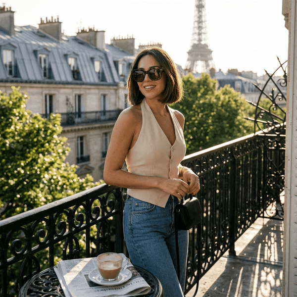 Top dos nu sable femme – Varenne - Prêt-à-porter féminin | HBL Studio