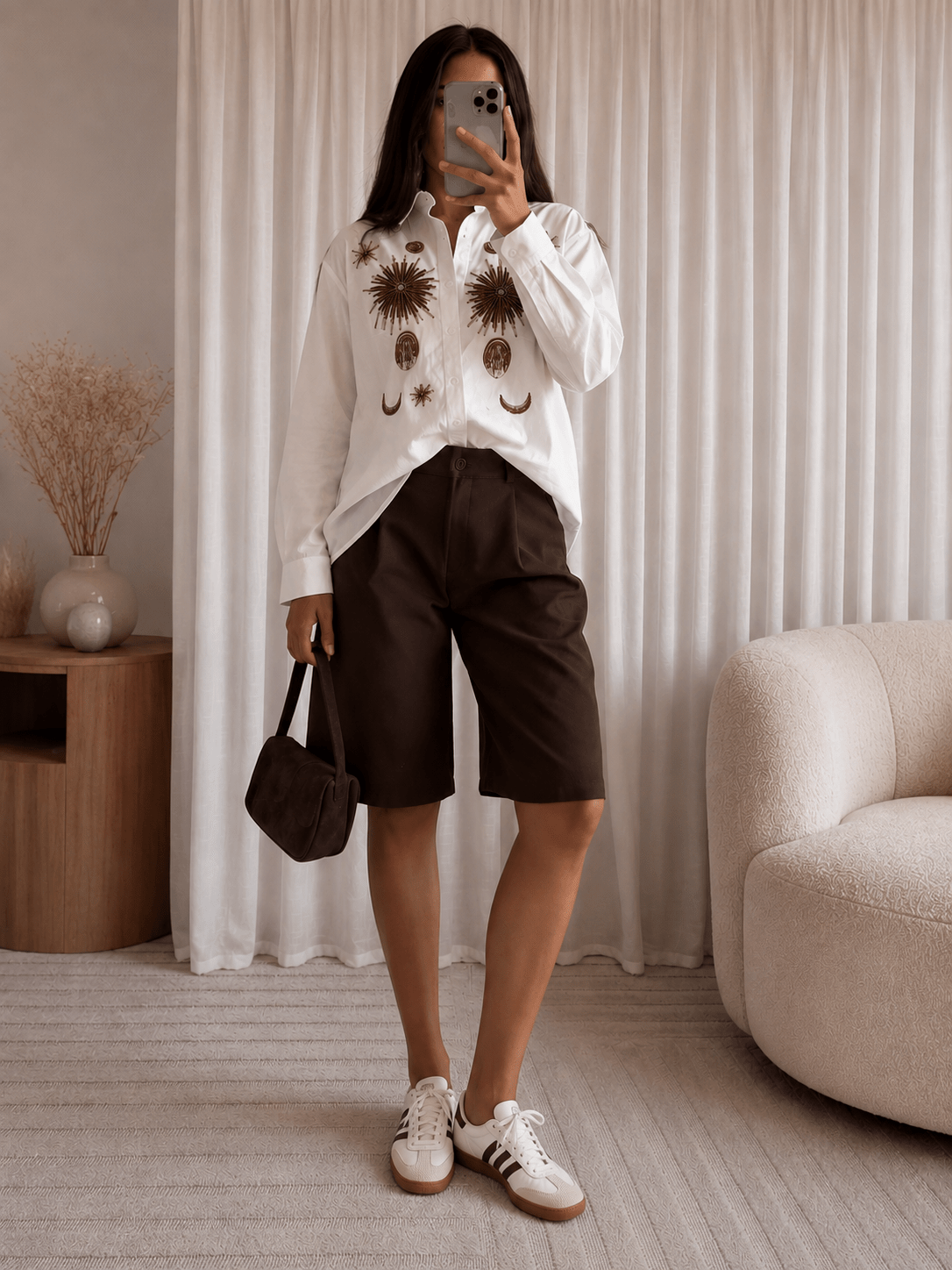 Bermuda chocolat femme - Bermuda Monceau - Prêt-à-porter féminin | HBL Studio