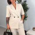 Blazer beige manches courtes femme – Elysée - Prêt-à-porter féminin | HBL Studio