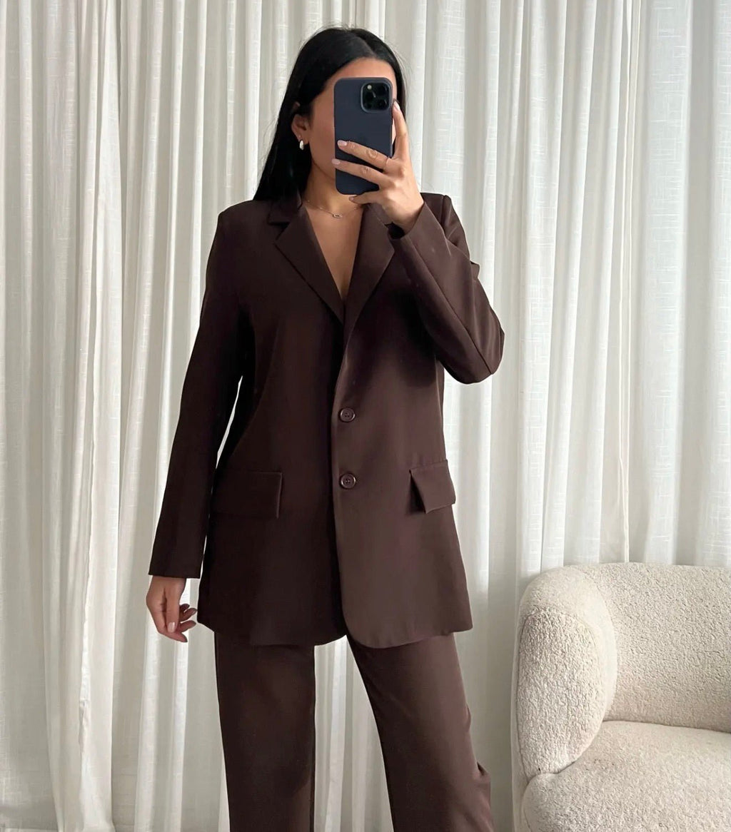 Blazer Montaigne Choco – Blazer oversize - Prêt-à-porter féminin | HBL Studio