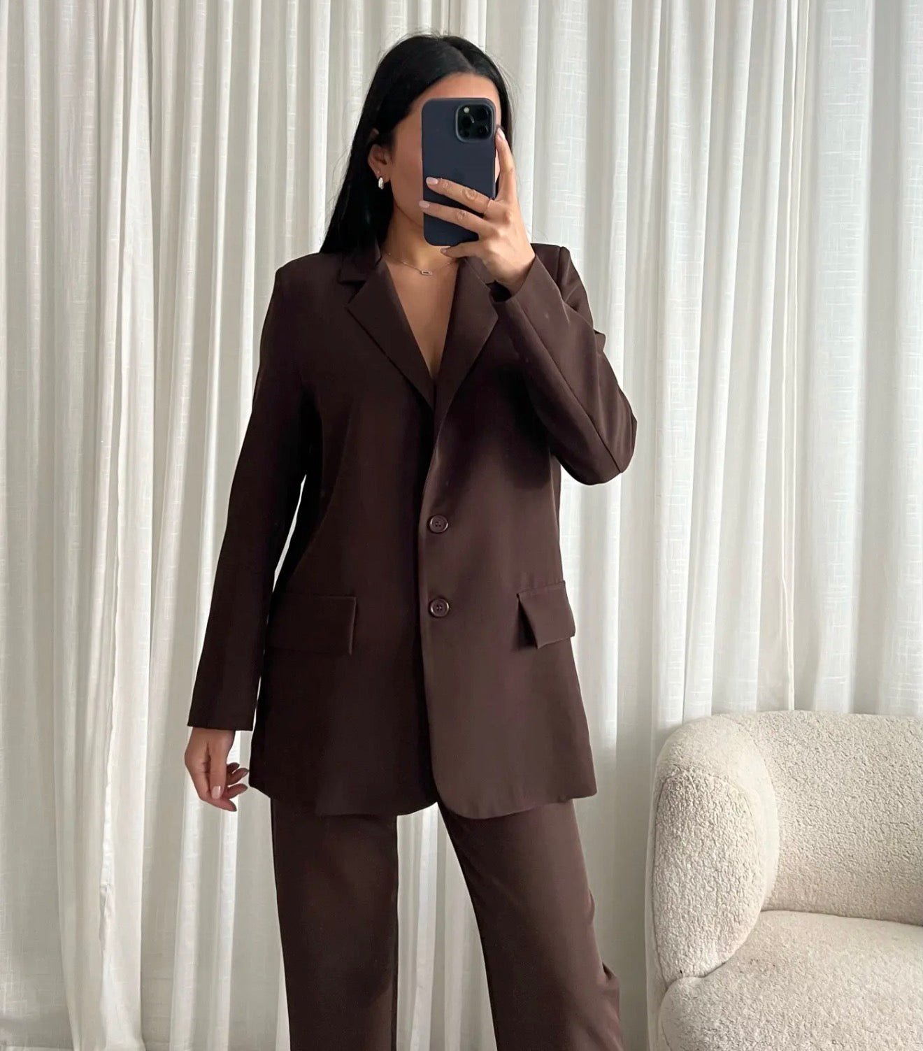 Blazer Montaigne Choco – Blazer oversize - Prêt-à-porter féminin | HBL Studio