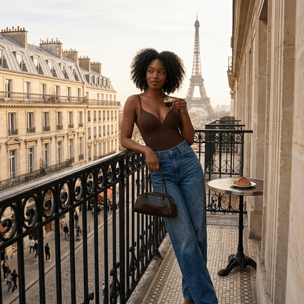 Body à coques chocolat femme – Cambon - Prêt-à-porter féminin | HBL Studio