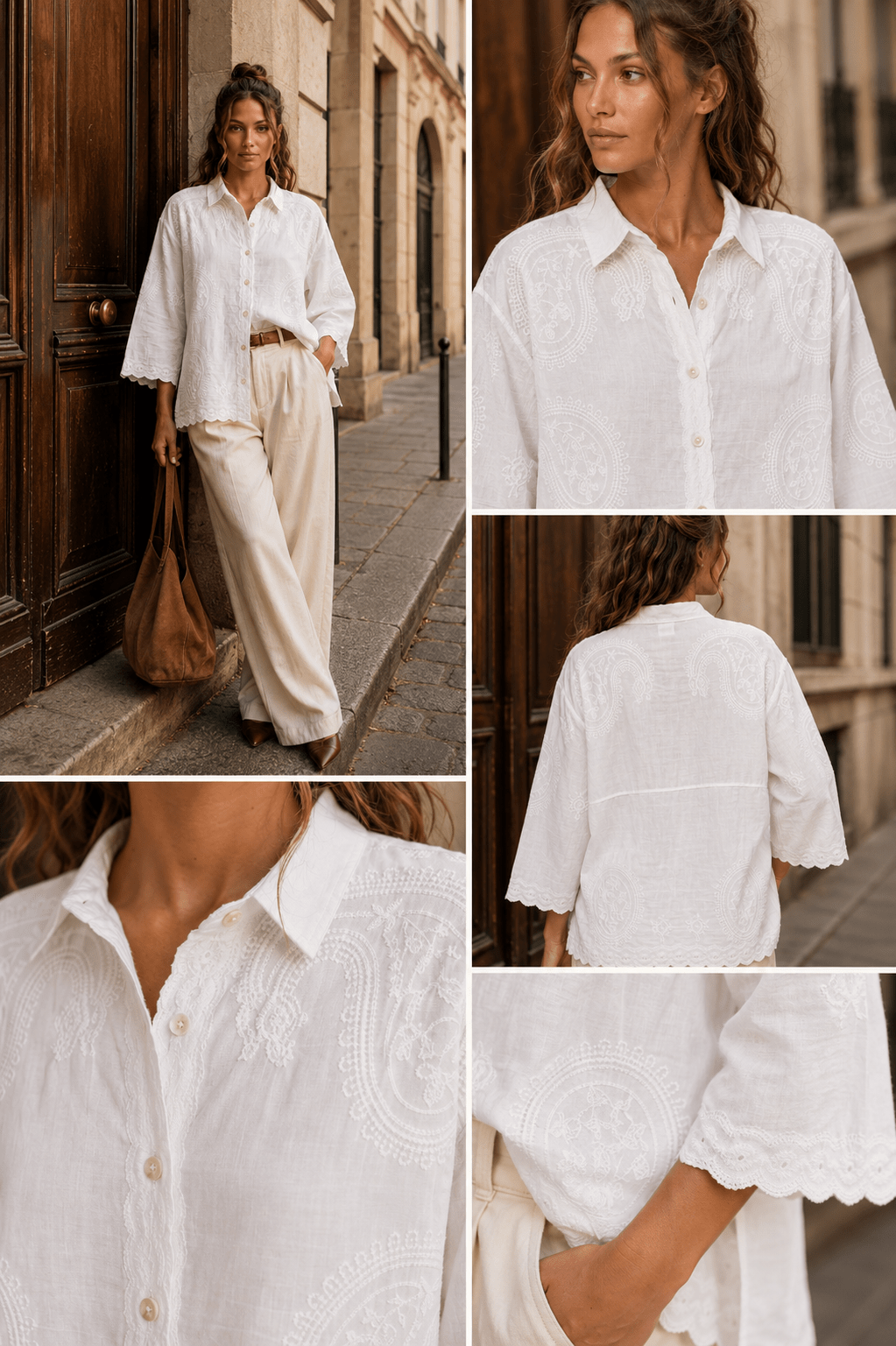 Chemise blanche femme à motif bandana – Jacob - Prêt-à-porter féminin | HBL Studio