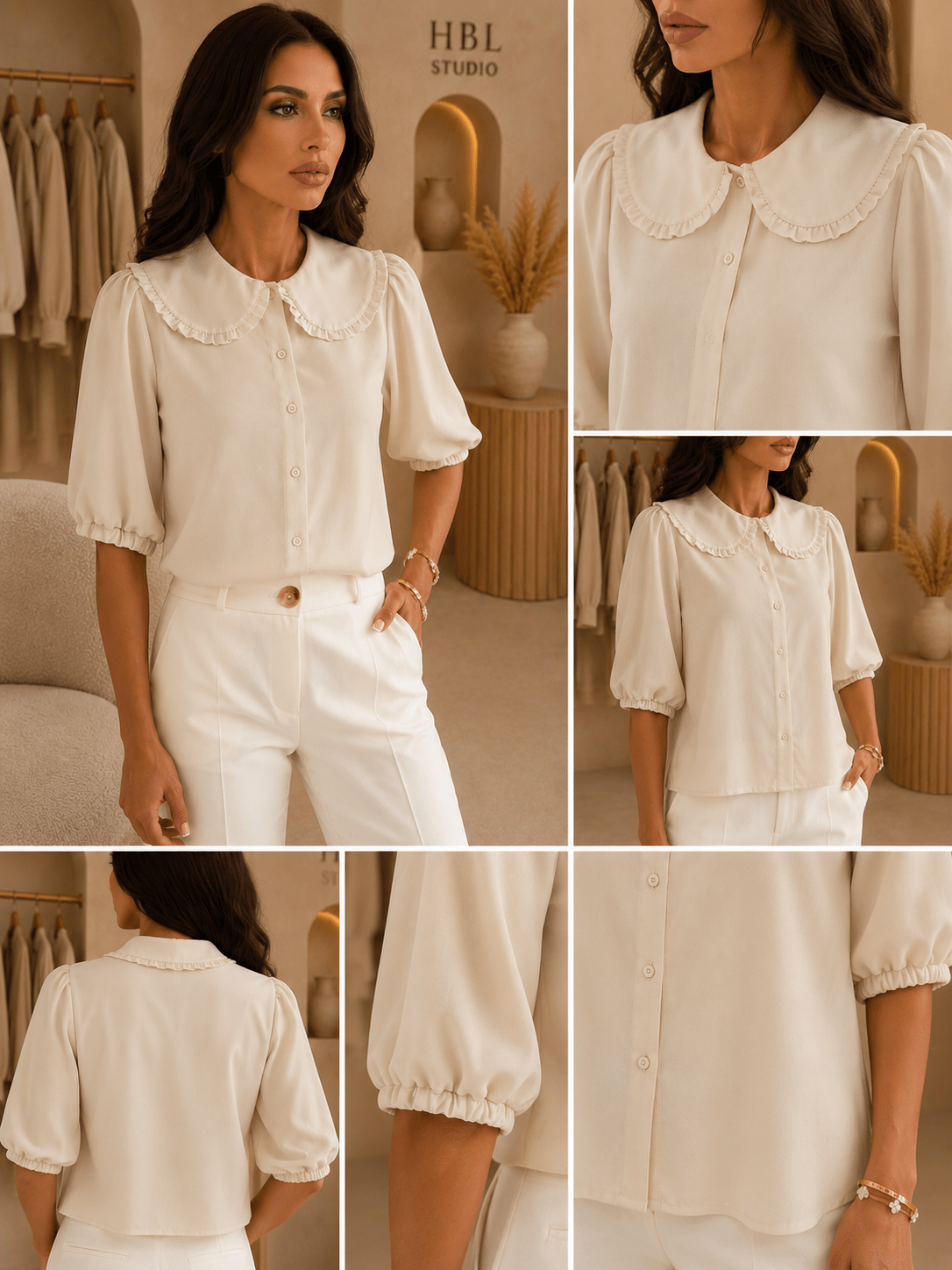 Chemise col Claudine Adèle - Prêt-à-porter féminin | HBL Studio