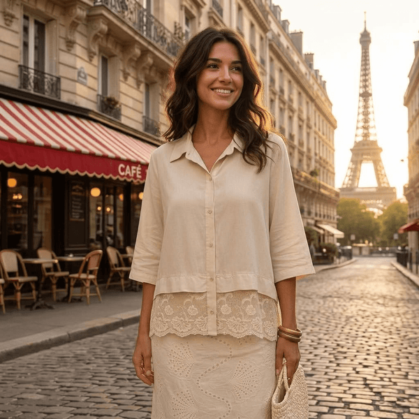 Chemise en dentelle femme – Capucine - Prêt-à-porter féminin | HBL Studio