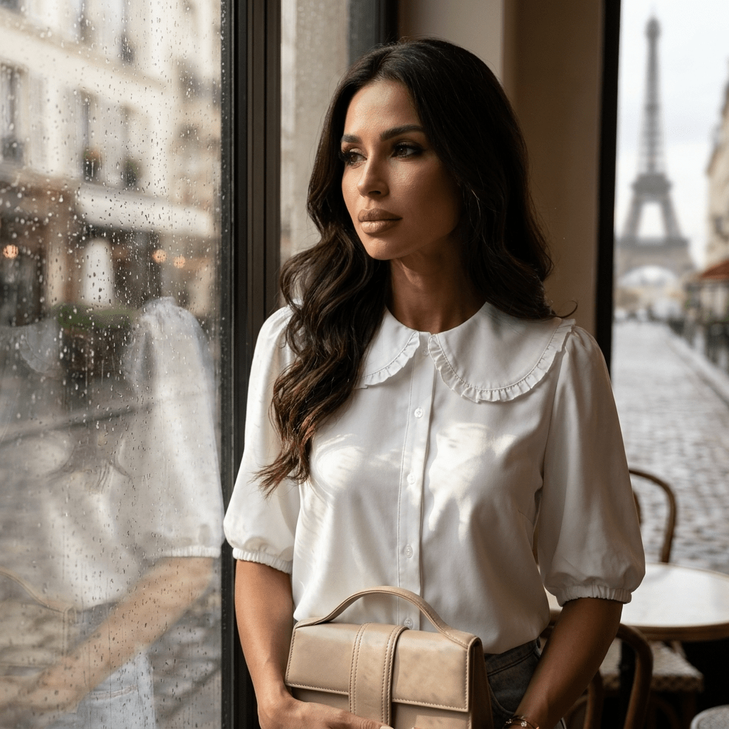 Chemise femme à col Claudine – Adèle - Prêt-à-porter féminin | HBL Studio