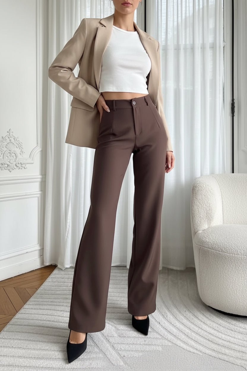 Pantalon Saint-Honoré – Pantalon chocolat - Prêt-à-porter féminin | HBL Studio