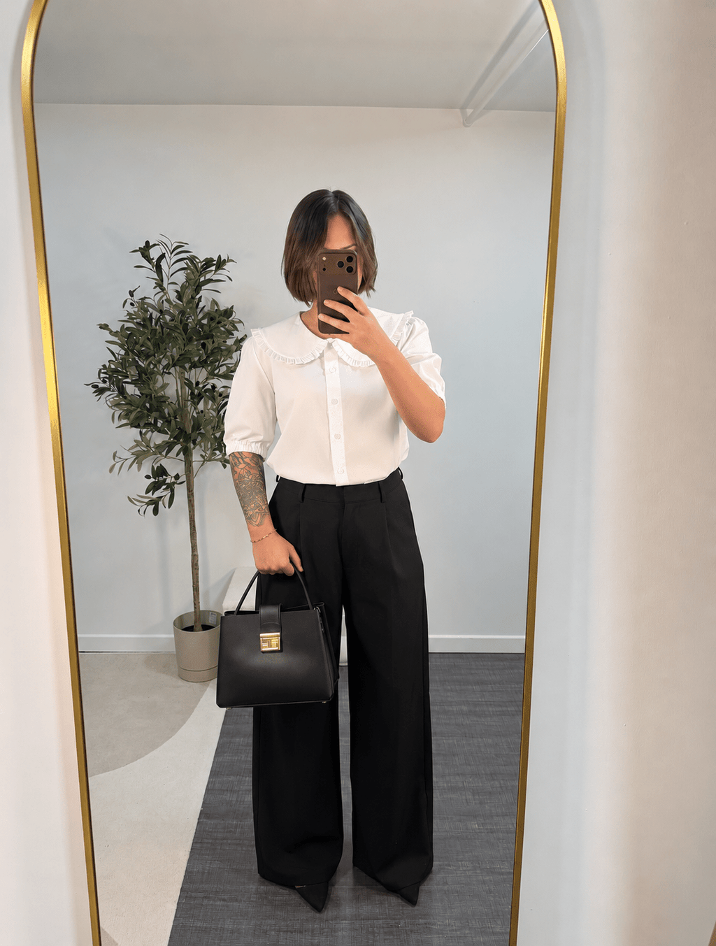 Pantalon wide leg taille haute noir femme – Haussmann - Prêt-à-porter féminin | HBL Studio