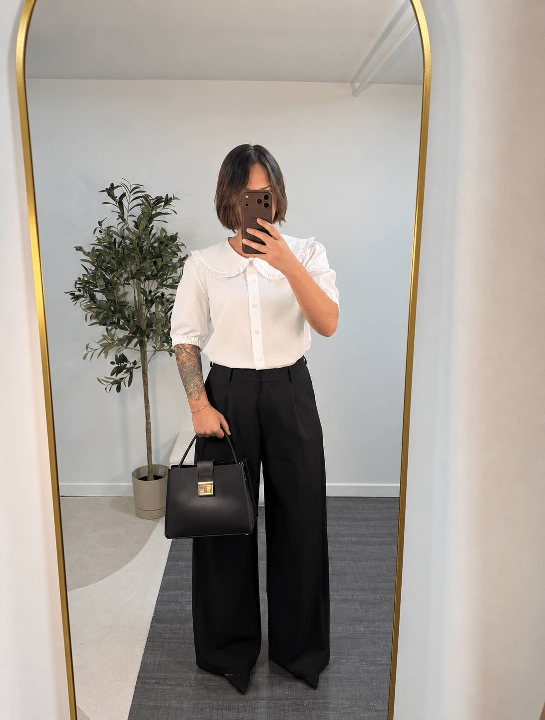 Pantalon wide leg taille haute noir femme – Haussmann - Prêt-à-porter féminin | HBL Studio