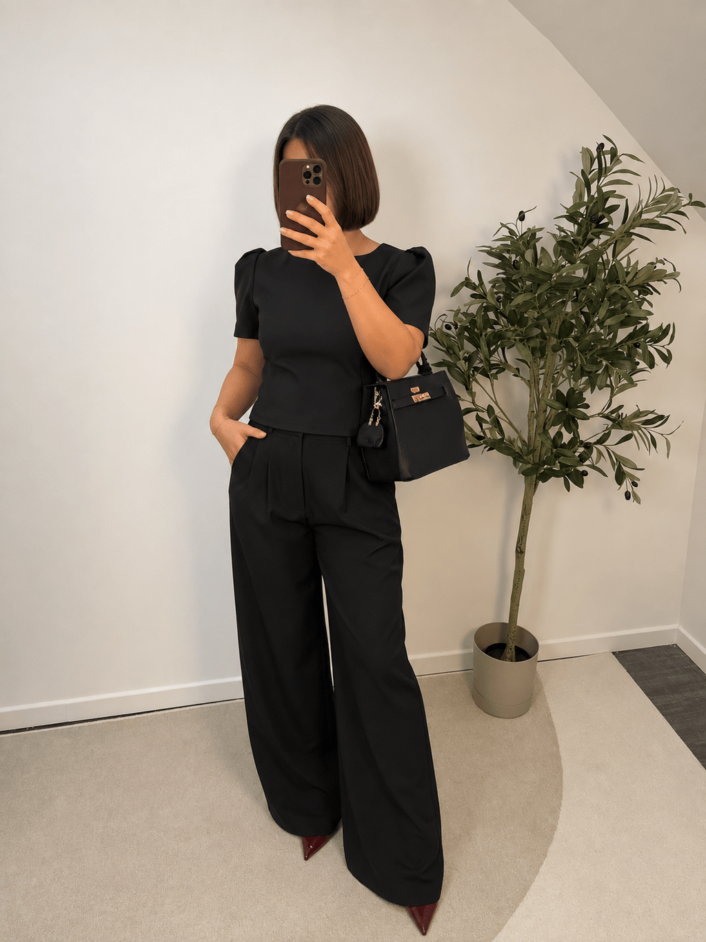 Pantalon wide leg taille haute noir femme – Haussmann - Prêt-à-porter féminin | HBL Studio