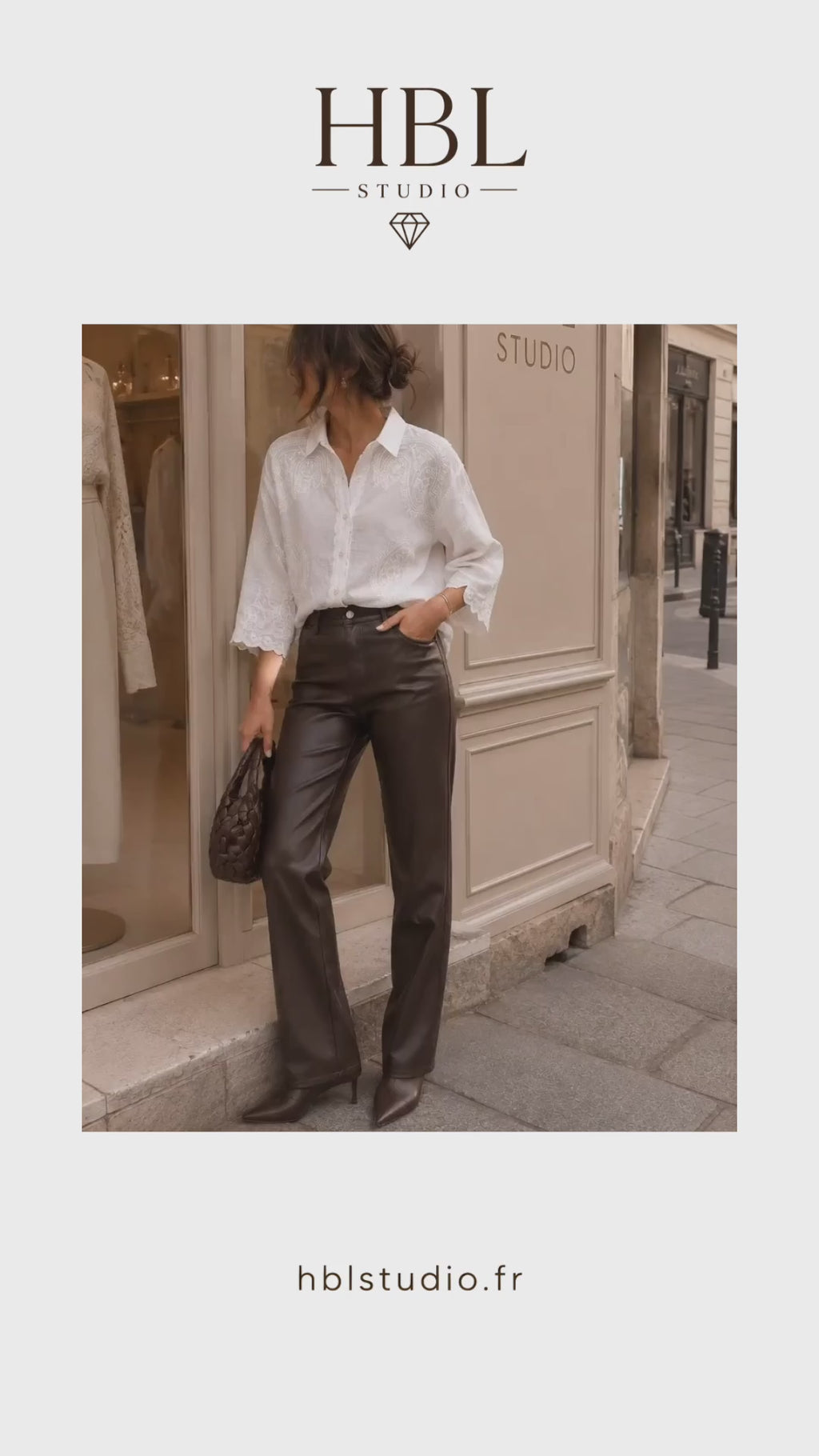 Pantalon effet cuir marron femme – Concorde