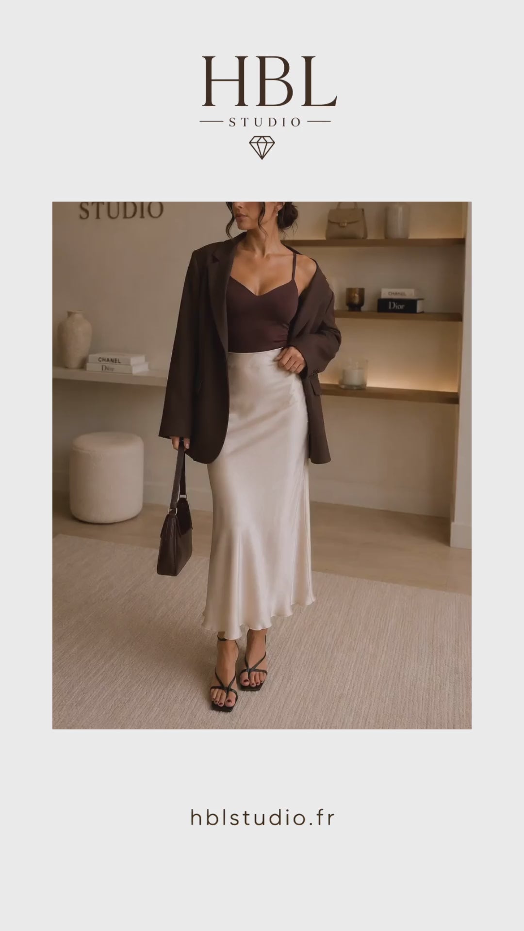 Jupe midi satinée femme – Alésia