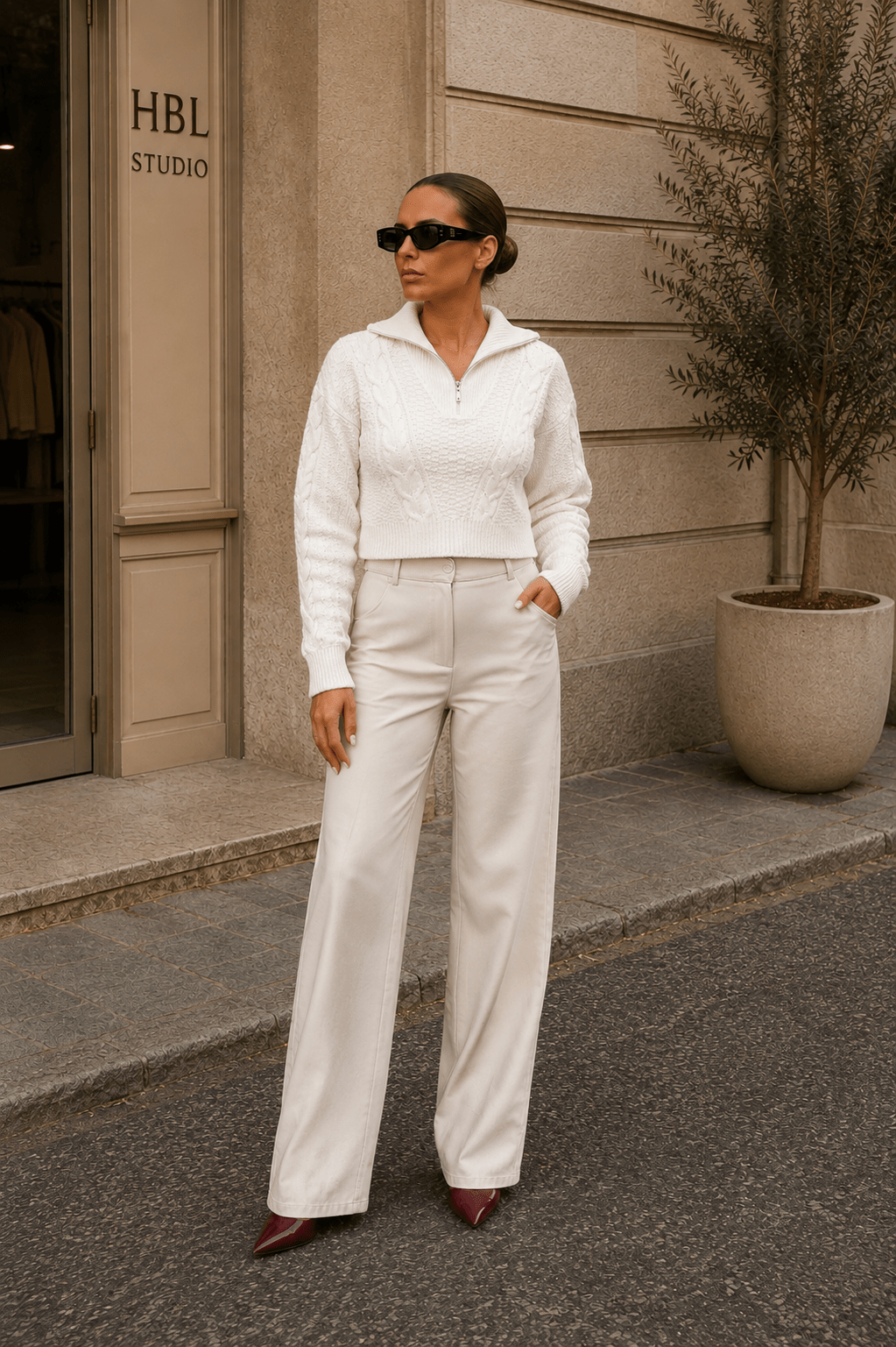 Pull femme en maille texturée - Pull Kléber 5 couleurs - Prêt-à-porter féminin | HBL Studio