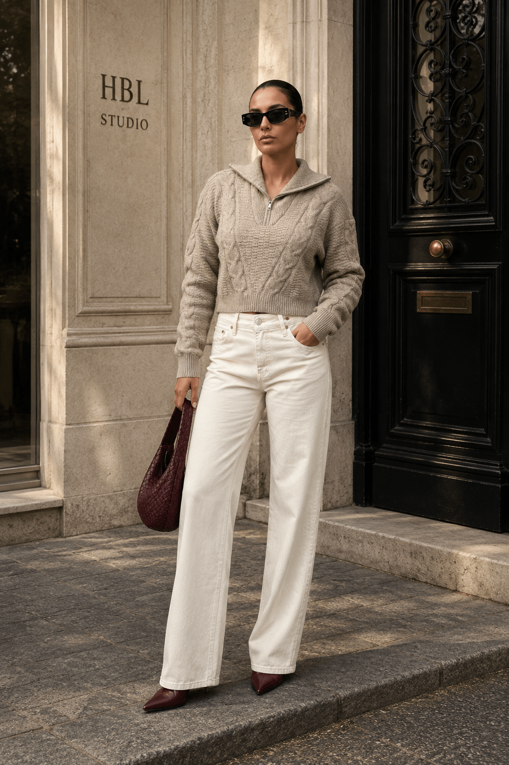 Pull femme en maille texturée - Pull Kléber 5 couleurs - Prêt-à-porter féminin | HBL Studio