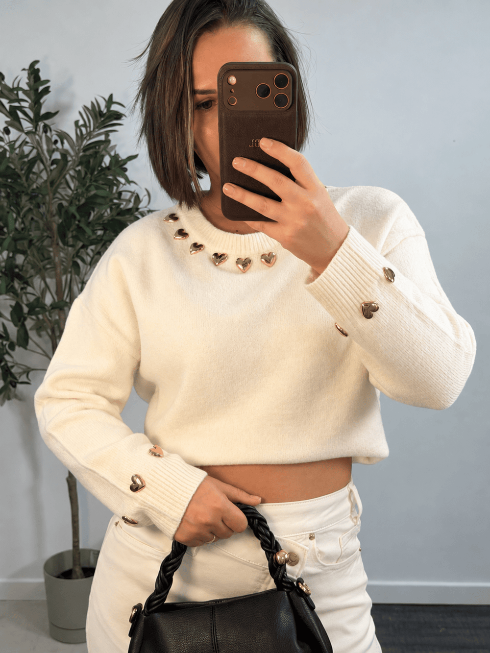 Pull ivoire à cœurs femme – Palais-Royal