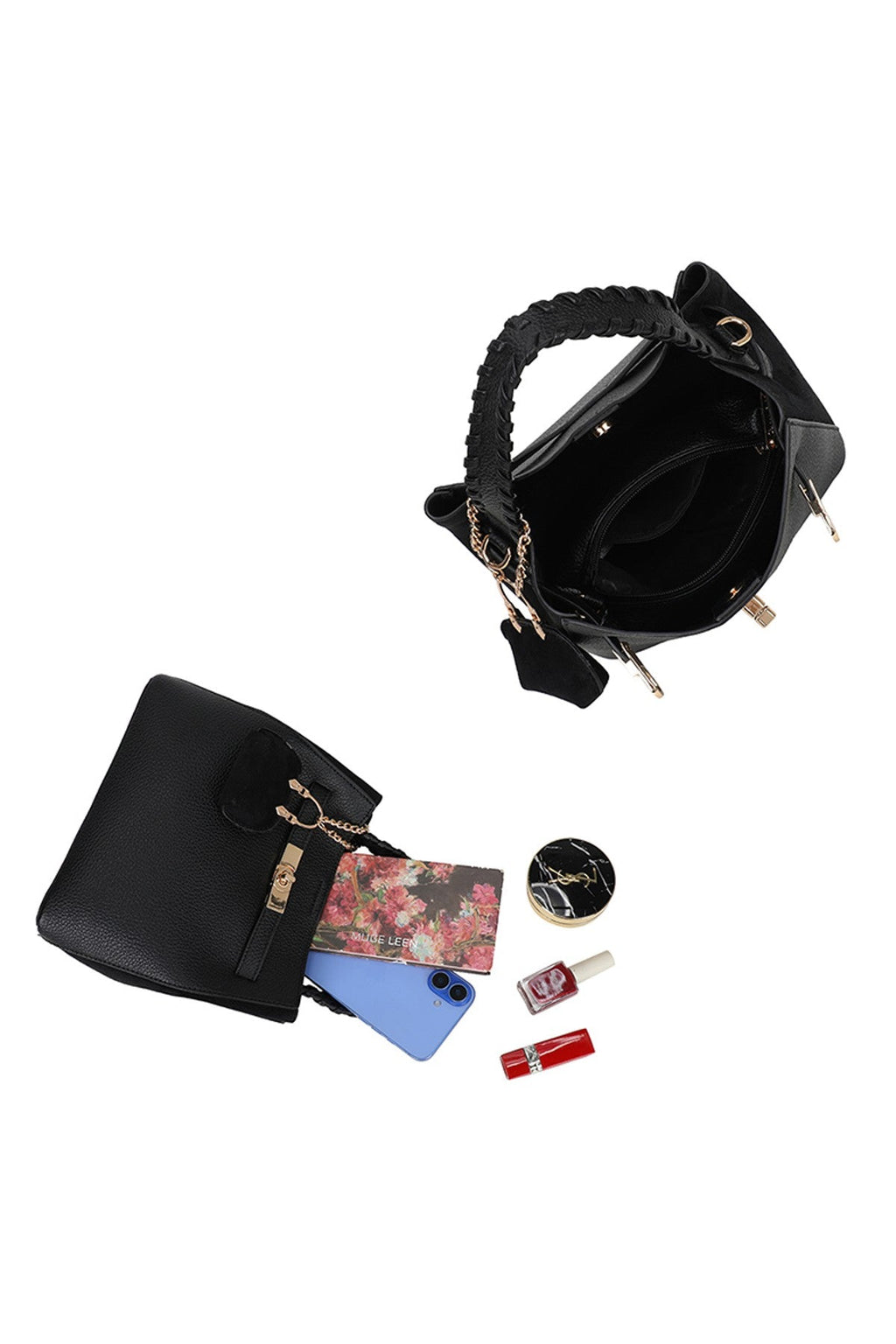 Sac à main 2 en 1 noir femme – Saint-Germain - Prêt-à-porter féminin | HBL Studio
