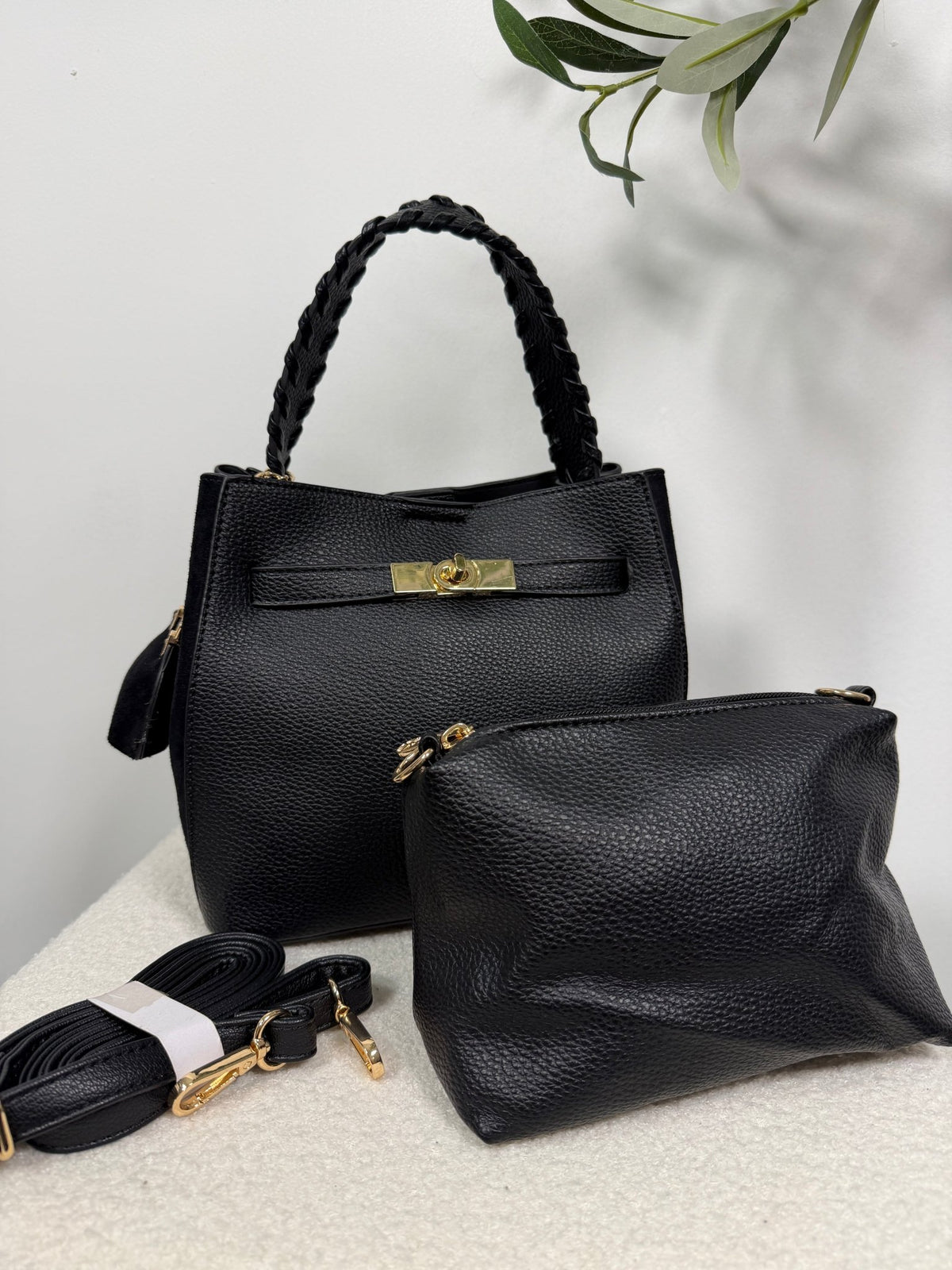 Sac à main 2 en 1 noir femme – Saint-Germain - Prêt-à-porter féminin | HBL Studio