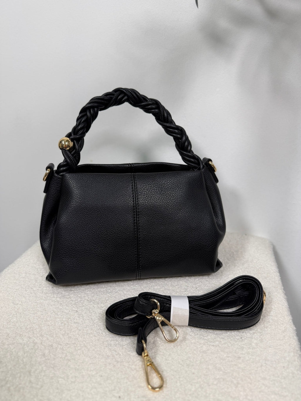 Sac à main anse torsadée noir femme – Odéon - Prêt-à-porter féminin | HBL Studio