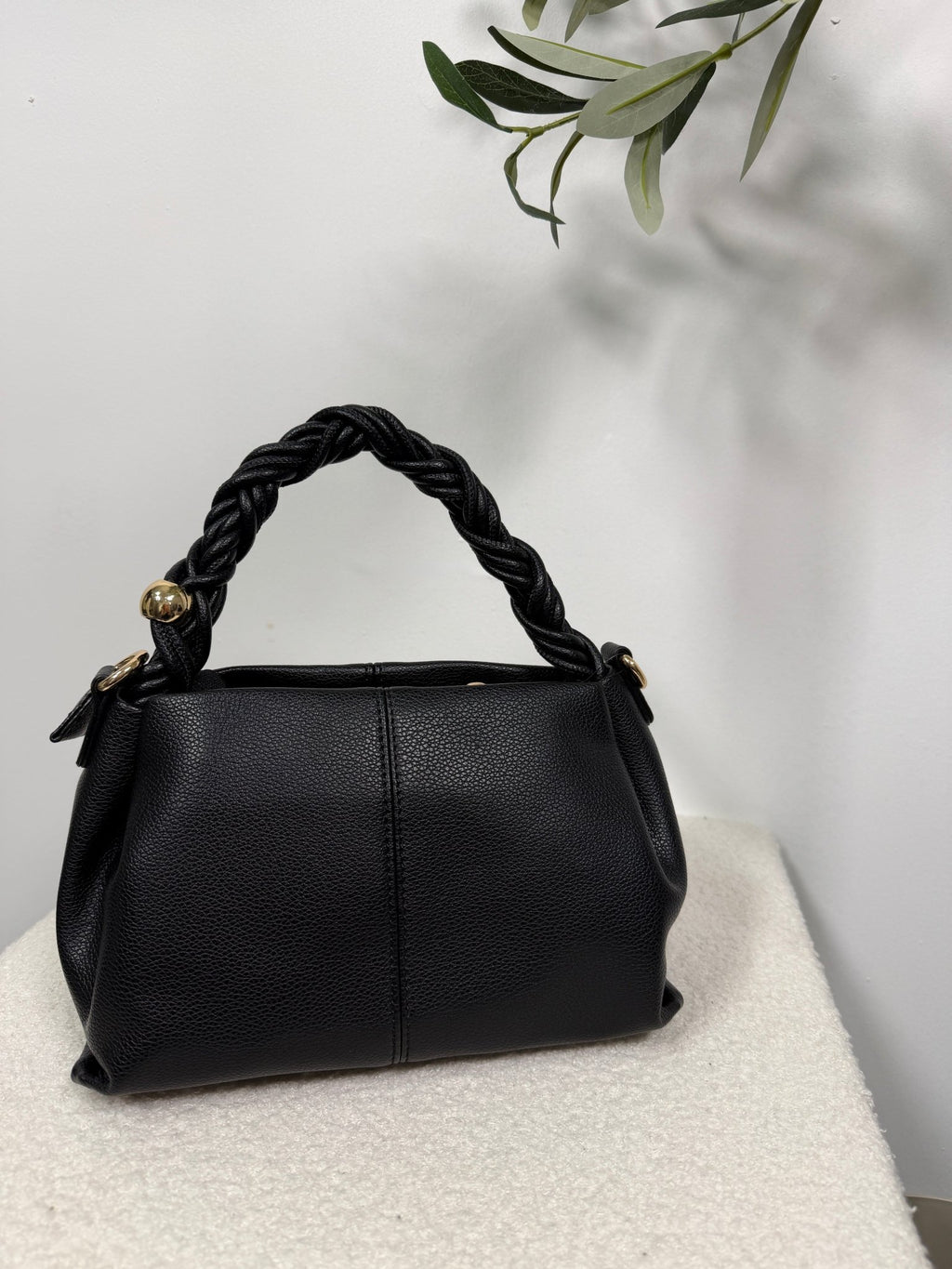 Sac à main anse torsadée noir femme – Odéon - Prêt-à-porter féminin | HBL Studio