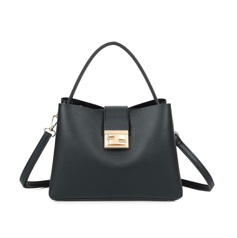 Sac à main structuré fermoir doré noir femme – Marais - Prêt-à-porter féminin | HBL Studio