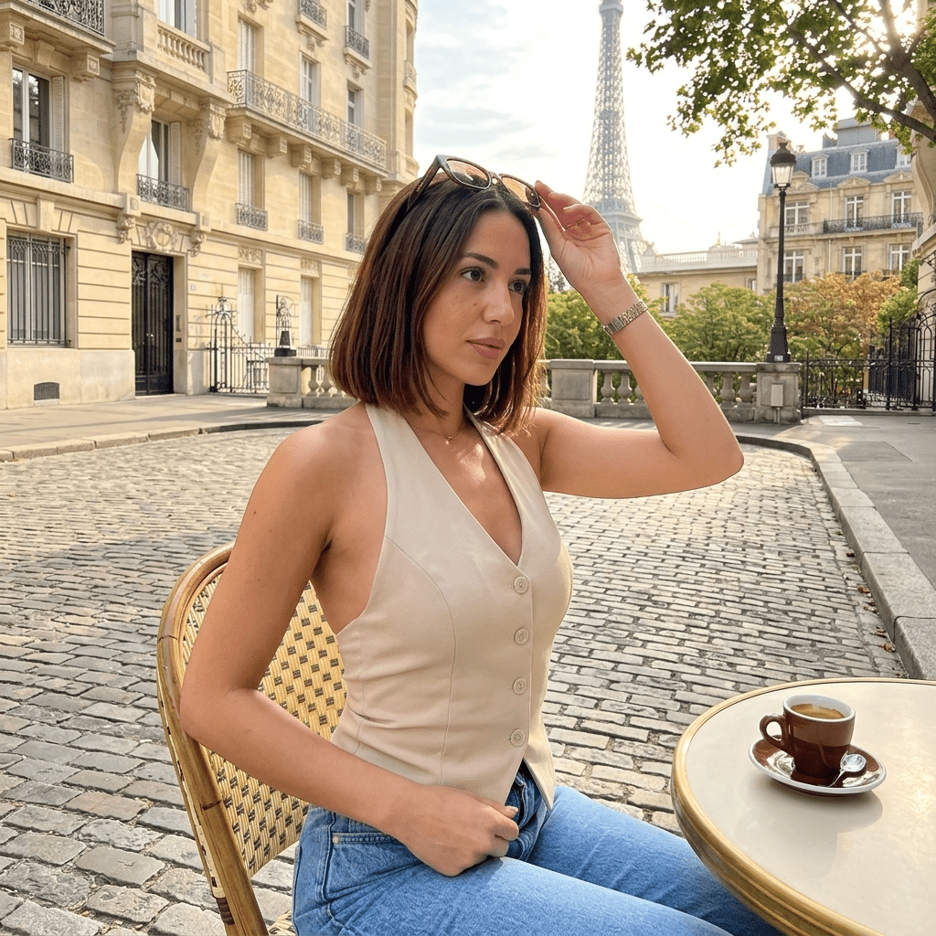 Top dos nu sable femme – Varenne - Prêt-à-porter féminin | HBL Studio