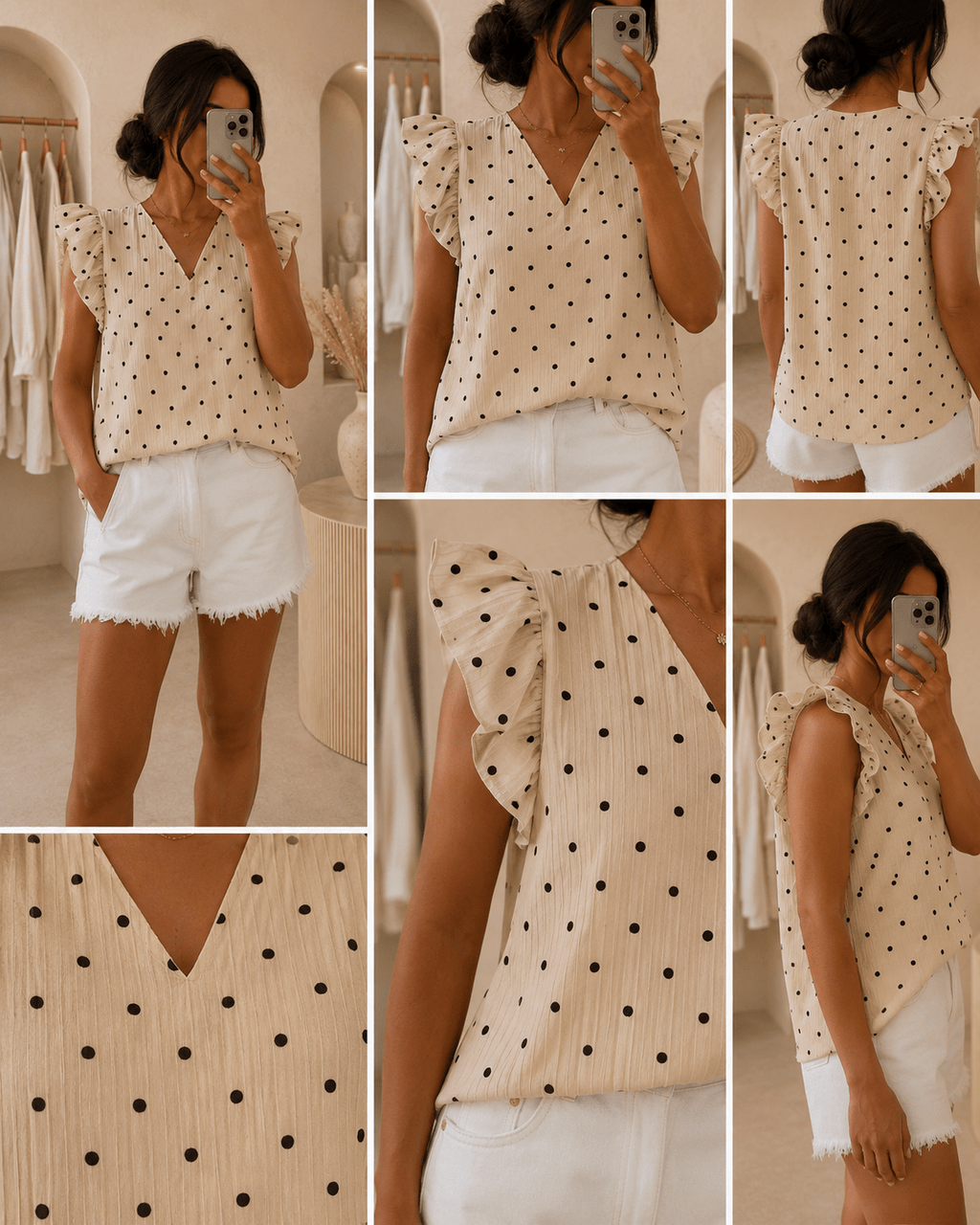 Top gaze de coton Jasmine - Prêt-à-porter féminin | HBL Studio