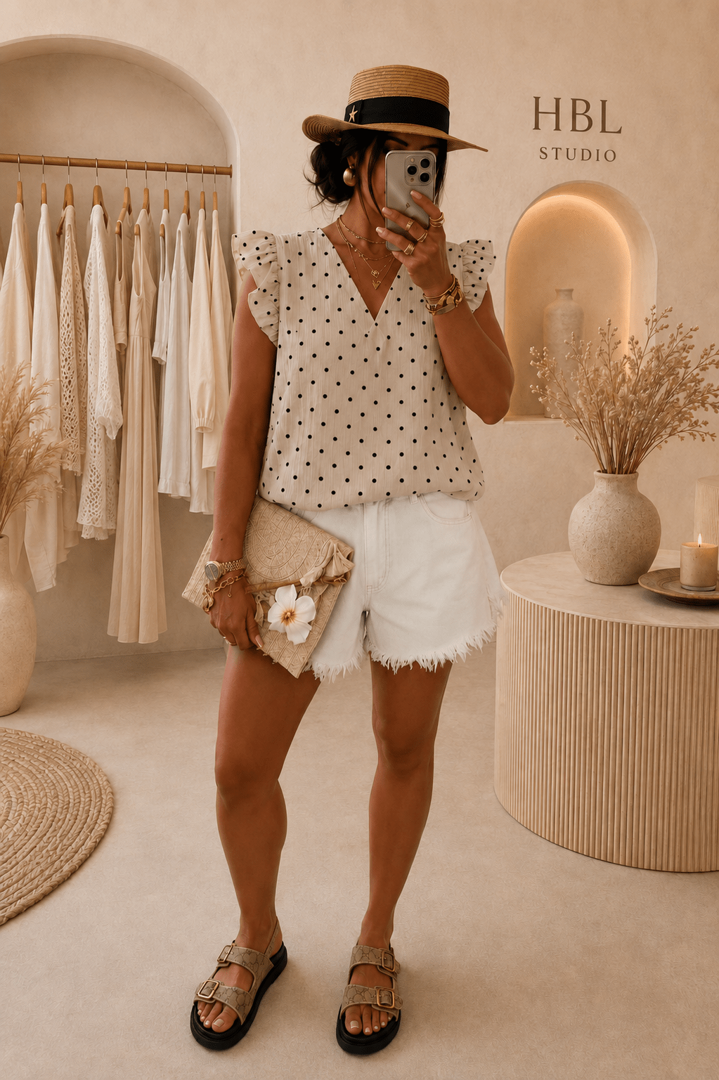 Top gaze de coton Jasmine - Prêt-à-porter féminin | HBL Studio