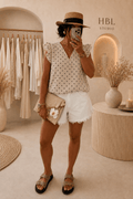 Top gaze de coton Jasmine - Prêt-à-porter féminin | HBL Studio
