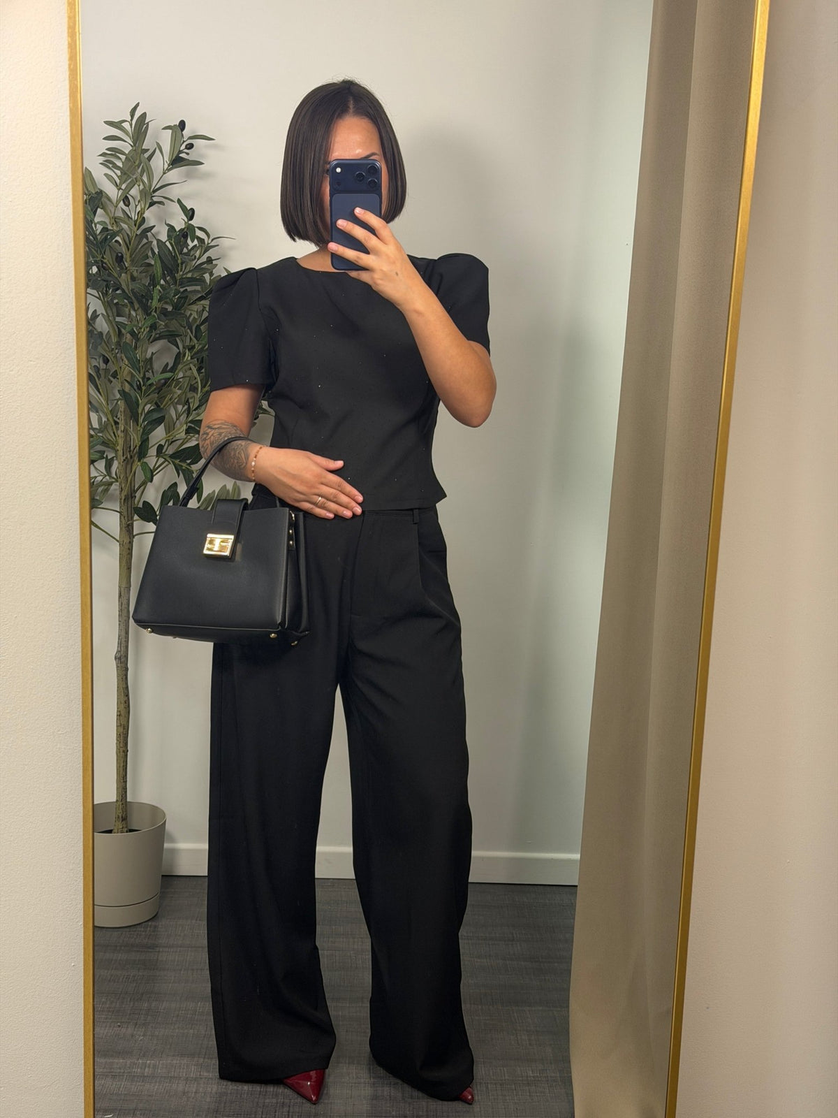 Top manches bouffantes strass noir femme – Garnier - Prêt-à-porter féminin | HBL Studio