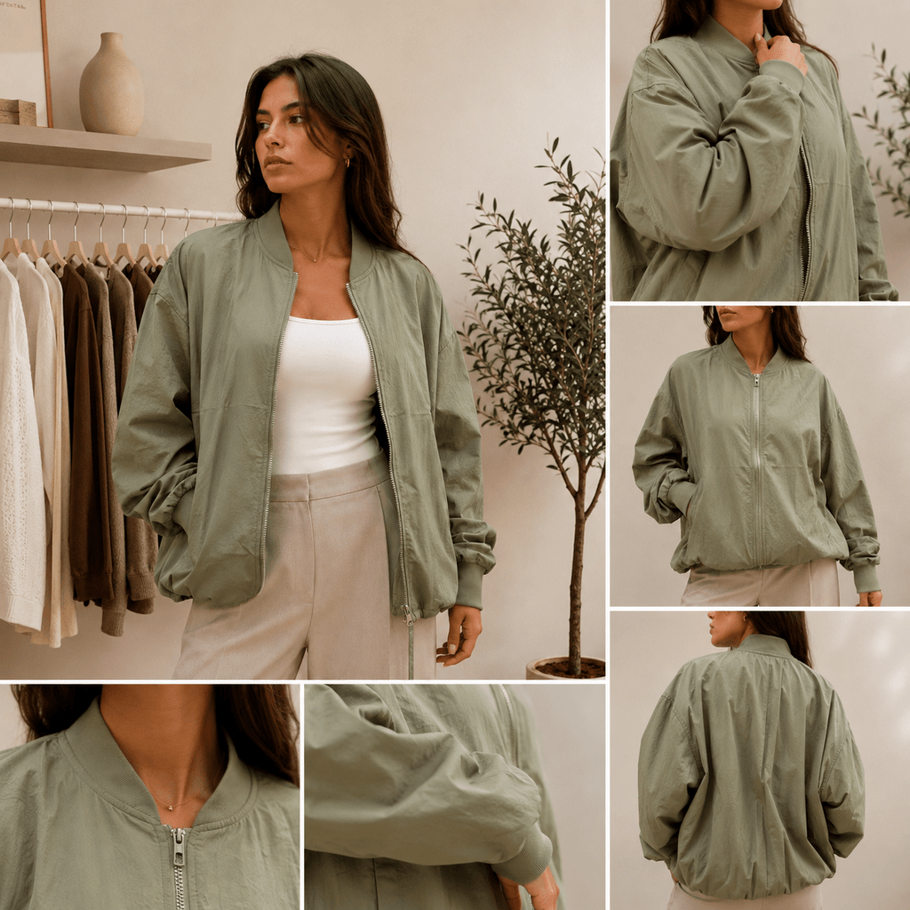 Veste coupe ballon femme kaki - Veste Iéna - Prêt-à-porter féminin | HBL Studio