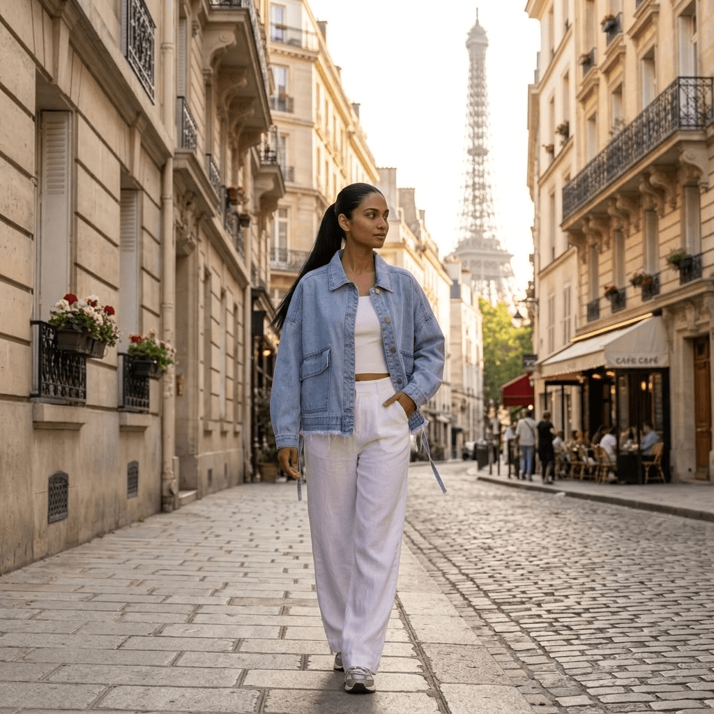 Veste en jean bleu oversize femme – Faubourg - Prêt-à-porter féminin | HBL Studio